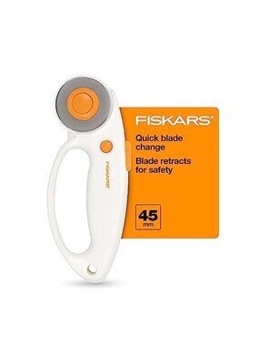 45mm Rotary Cutter for Fabric with Ergonomic Loop Grip, Premium Steel Rotary